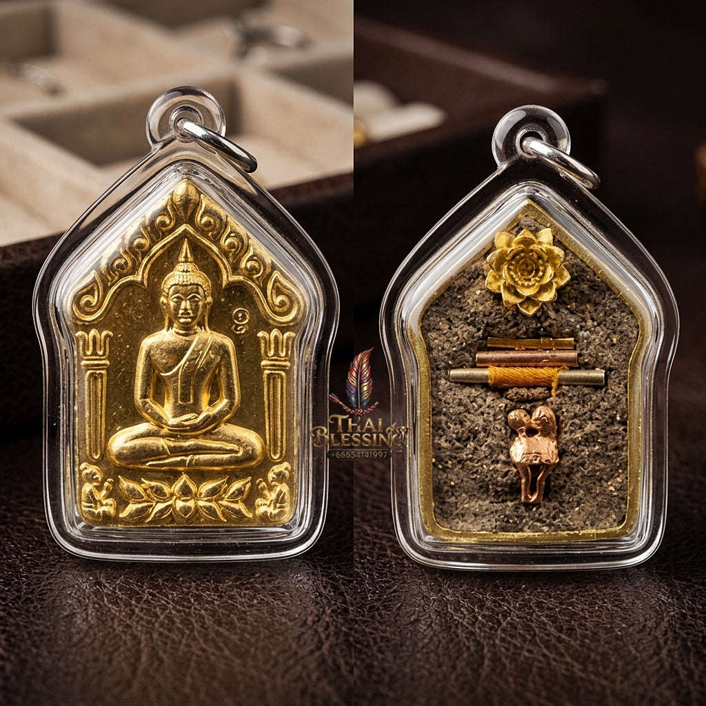 Khun Paen Phrai Mae Bua Thong Thai Amulet Protection talisman good luck charm spiritual jewelry Sacred Charm Metta Maha Saneh Wealth Attraction Thai Blessing Co By RURUECHA
