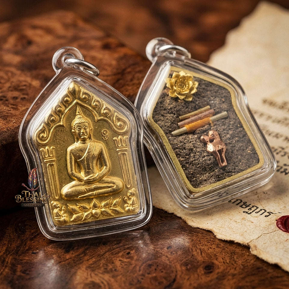 Khun Paen Phrai Mae Bua Thong Thai Amulet Protection talisman good luck charm spiritual jewelry Sacred Charm Metta Maha Saneh Wealth Attraction Thai Blessing Co By RURUECHA