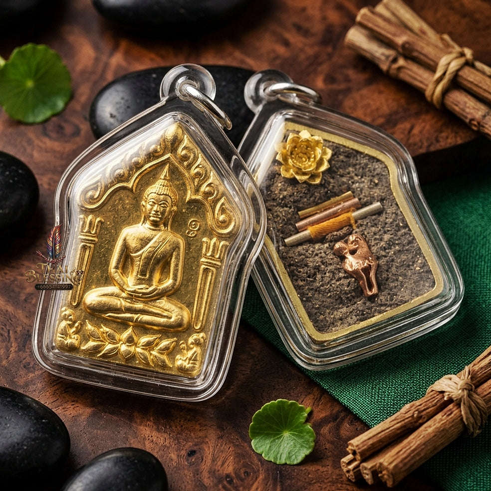 Khun Paen Phrai Mae Bua Thong Thai Amulet Protection talisman good luck charm spiritual jewelry Sacred Charm Metta Maha Saneh Wealth Attraction Thai Blessing Co By RURUECHA