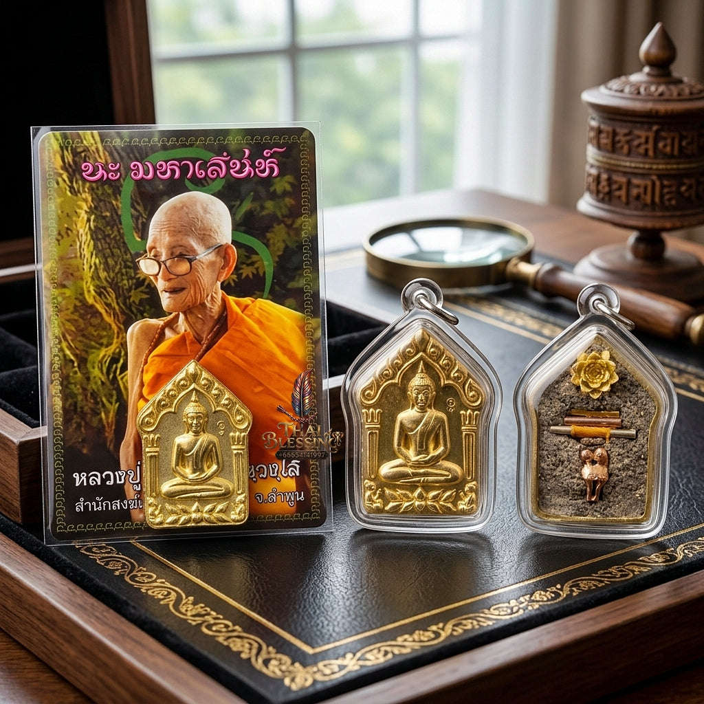 Khun Paen Phrai Mae Bua Thong Thai Amulet Protection talisman good luck charm spiritual jewelry Sacred Charm Metta Maha Saneh Wealth Attraction Thai Blessing Co By RURUECHA