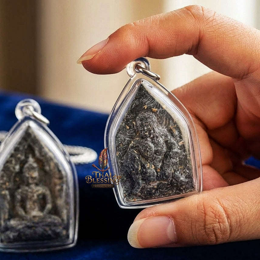 Khun Paen Phrai Sane Thai Amulet Protection talisman good luck charm spiritual jewelry Sacred Charm Metta Maha Saneh Mae Per Dok Thong Esoteric Alchemy Thai Blessing Co By RURUECHA