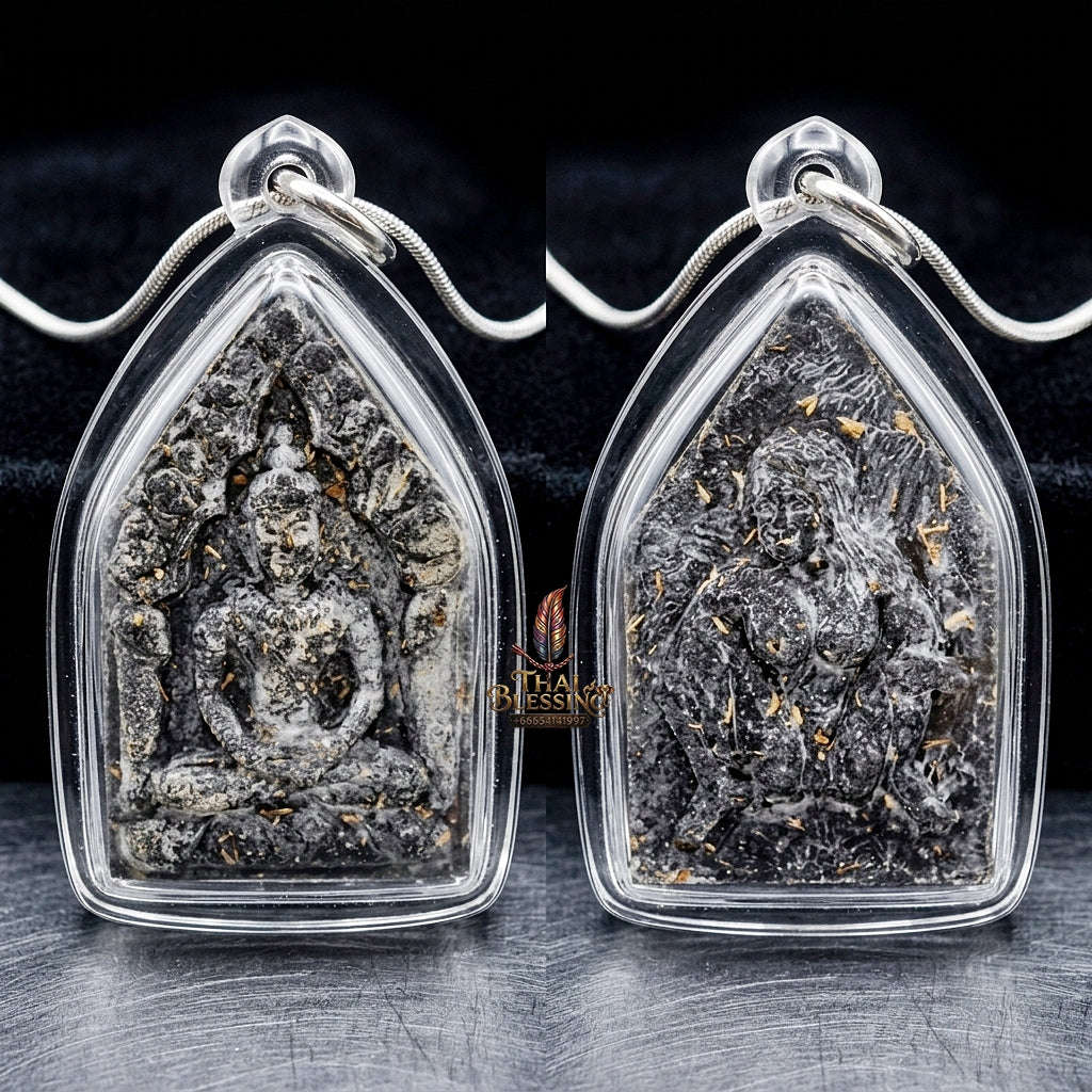 Khun Paen Phrai Sane Thai Amulet Protection talisman good luck charm spiritual jewelry Sacred Charm Metta Maha Saneh Mae Per Dok Thong Esoteric Alchemy Thai Blessing Co By RURUECHA