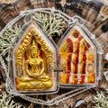 Khun Paen Phrai Sane Thai Amulet Protection talisman good luck charm spiritual jewelry Sacred Charm Metta Maha Saneh Mae Per Dok Thong Sacred Charm Oil Waterproof Casing Thai Blessing Co By RURUECHA