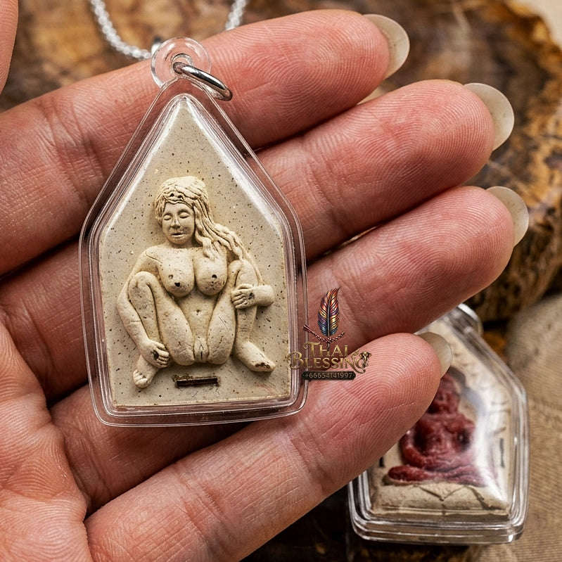 Khun Paen Phrai Sane Thai Amulet Protection talisman good luck charm spiritual jewelry Sacred Charm Metta Maha Saneh Mae Per Dok Thong Sacred Spell Takrut Thai Blessing Co By RURUECHA