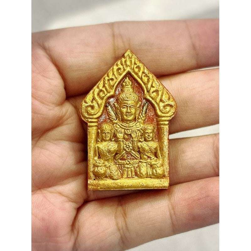 Khun Pan Amulet - Irresistible Thai Charm for Fortune & Protection Red Aloe with Gold Leaf