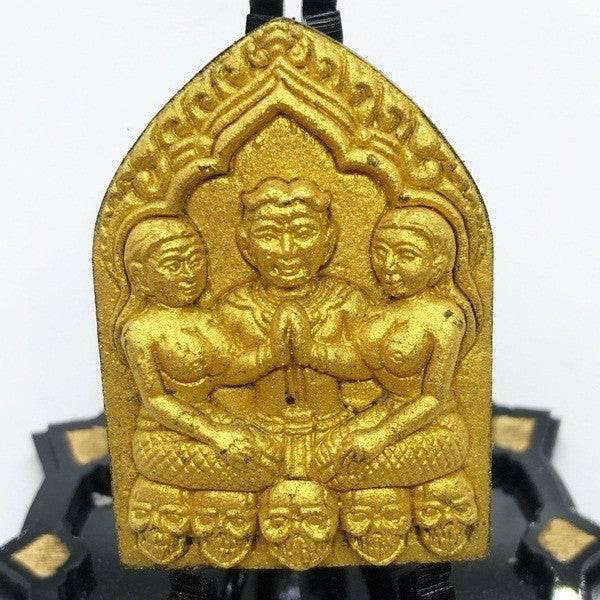 Khun Phaen Amulet - Supreme Wealth Attraction by Luang Ta Or from Wat Chong Khae Apply gold leaf and sprinkle with herbs.