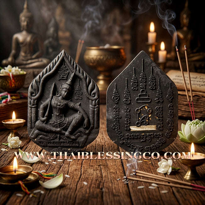 ✨ Khun Phaen Prai Akom: Sacred Black Sarika Herbal Essence Talisman for Divine Persuasion, Infinite Fortune, and Mystical Protection Shield