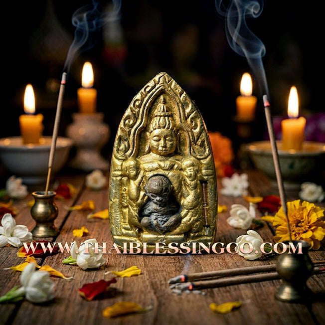 ✨ Khun Phaen "Rai Mon" Phrai Guman Supreme Edition: Sacred 55-Ingredient Herbal Essence with Ancient Bronze "Success" Guman Thong for Total Life Mastery, Infinite Wealth, and Miraculous Protection