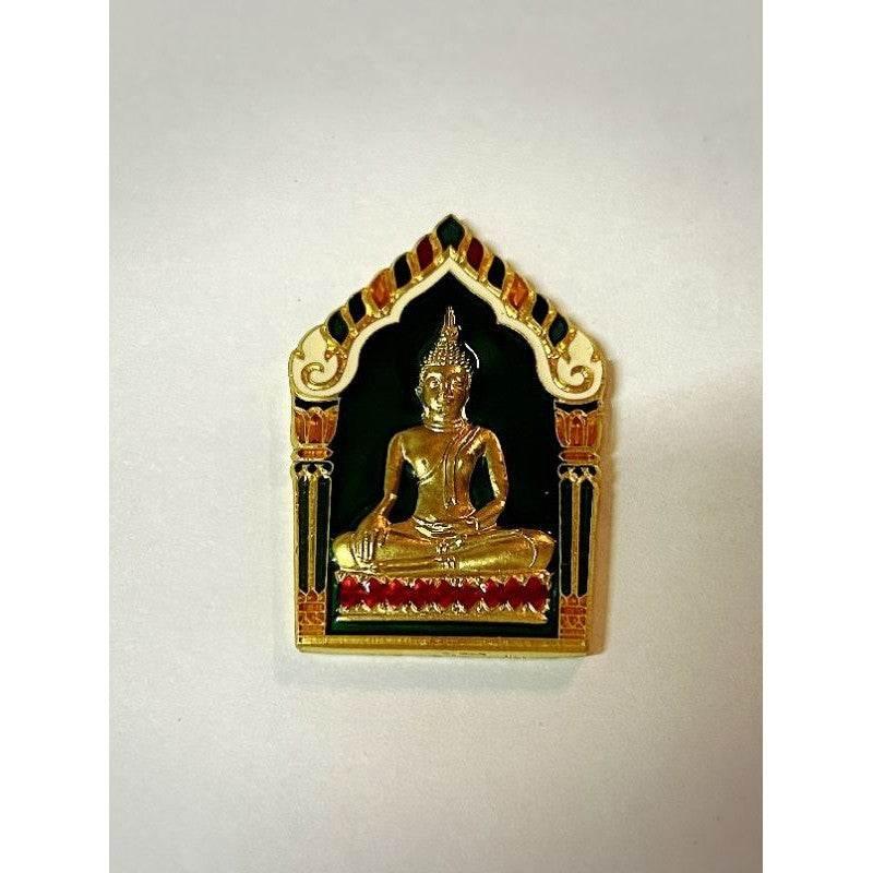 Khun Phaen Wealth Amulet for Success, Protection, and Prosperity Green enamel