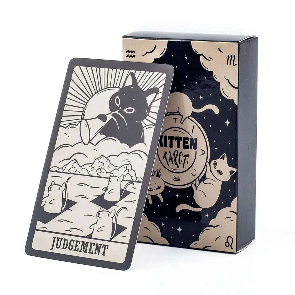 Kitten Tarot Oracle Cards – 78-Card English Deck for Fate Divination, Leisure Entertainment, and Family Gathering Board Games