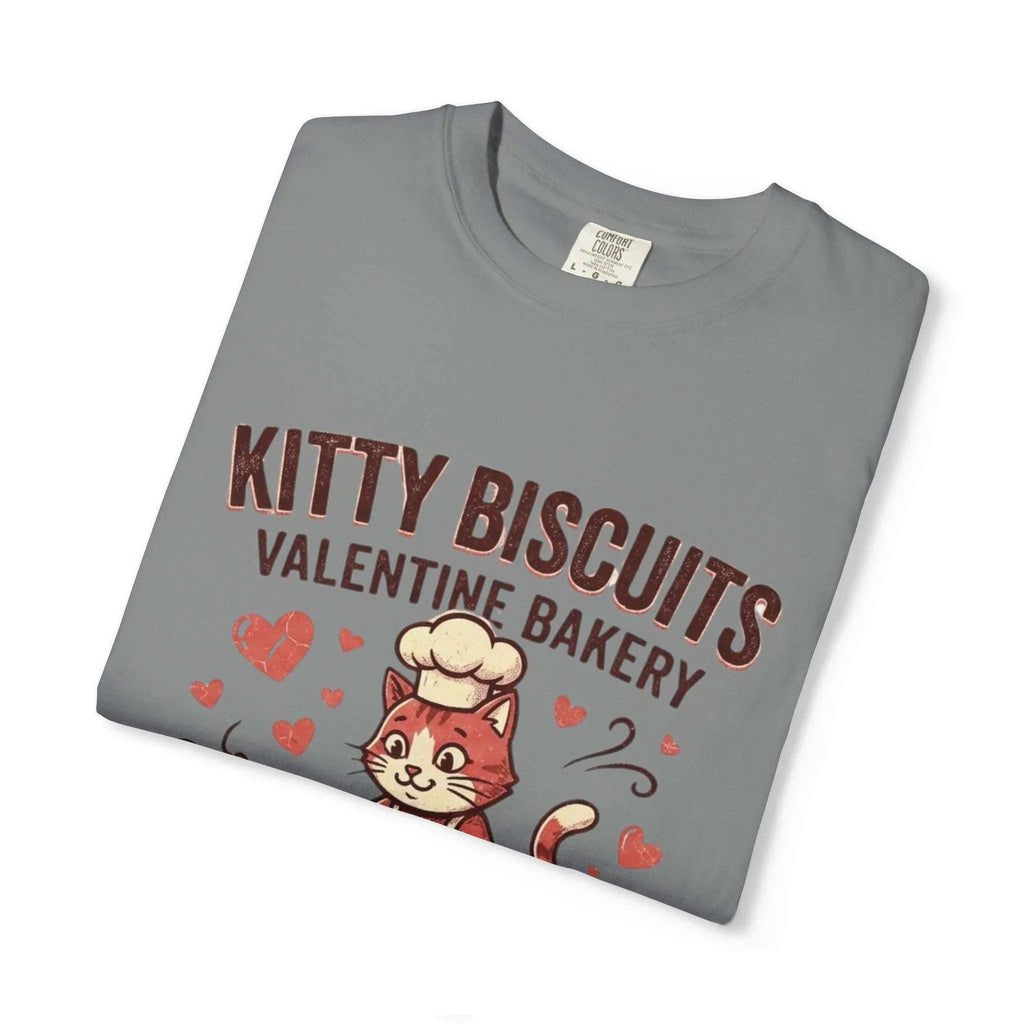 Kitty Biscuits T-Shirt | Valentine Bakery Cat All You Knead Is Love Graphic Tee