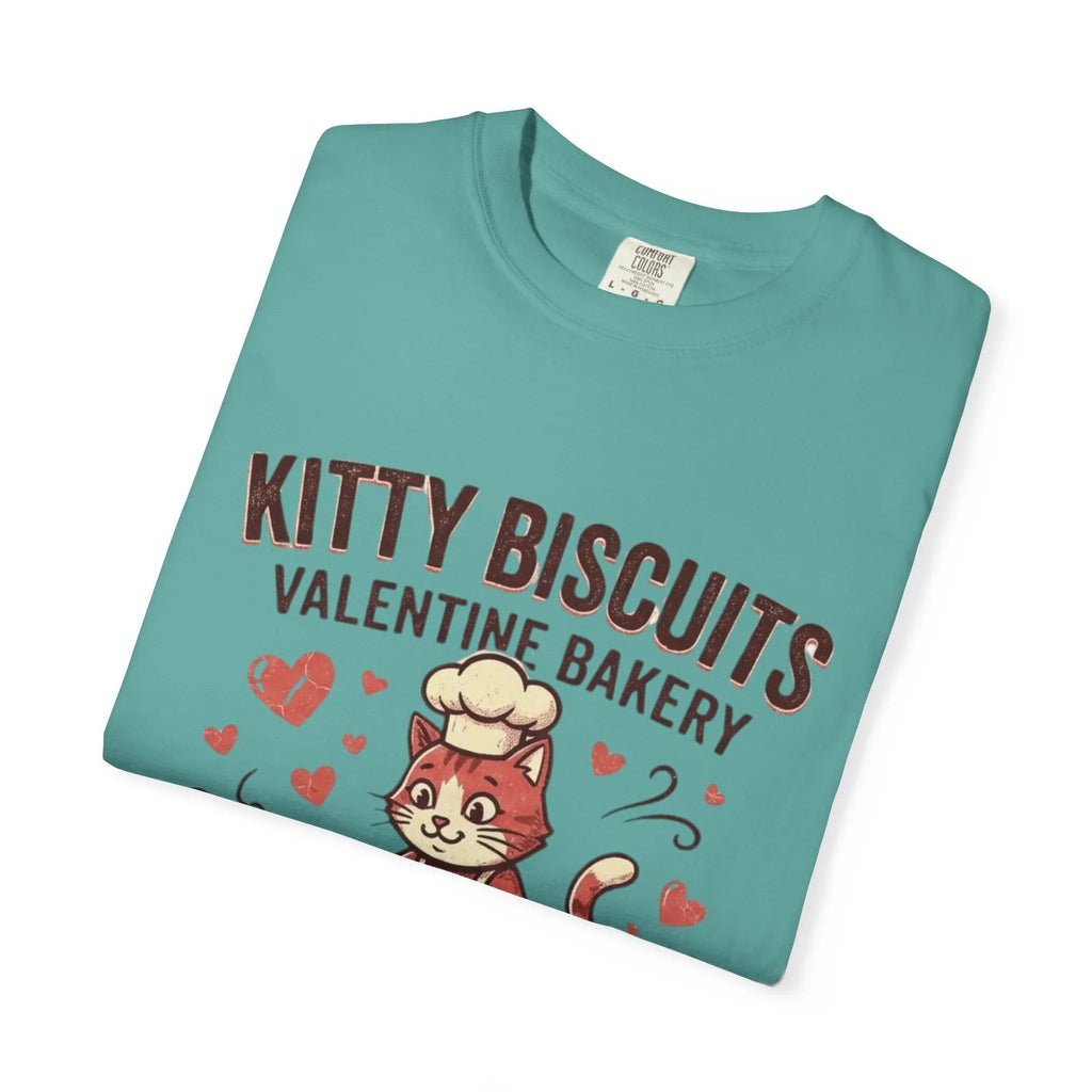Kitty Biscuits T-Shirt | Valentine Bakery Cat All You Knead Is Love Graphic Tee