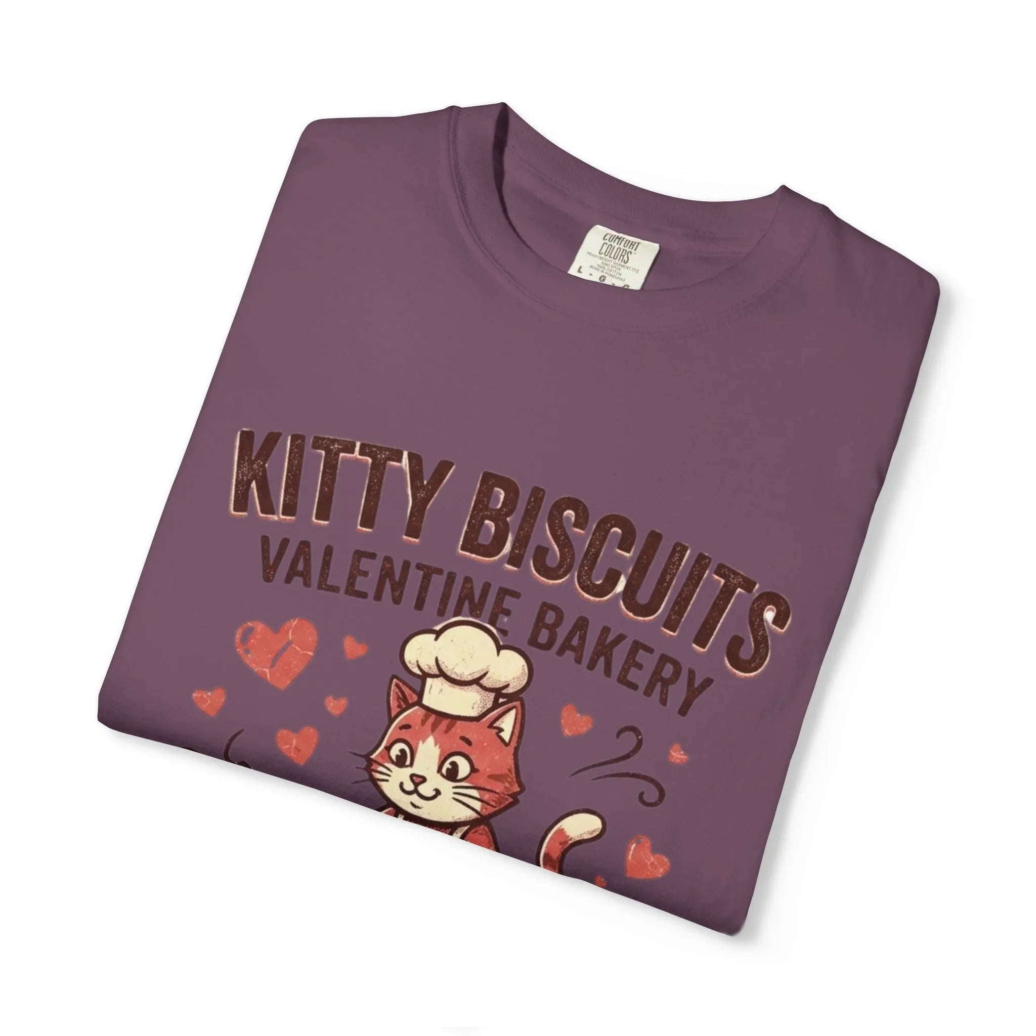 Kitty Biscuits T-Shirt | Valentine Bakery Cat All You Knead Is Love Graphic Tee