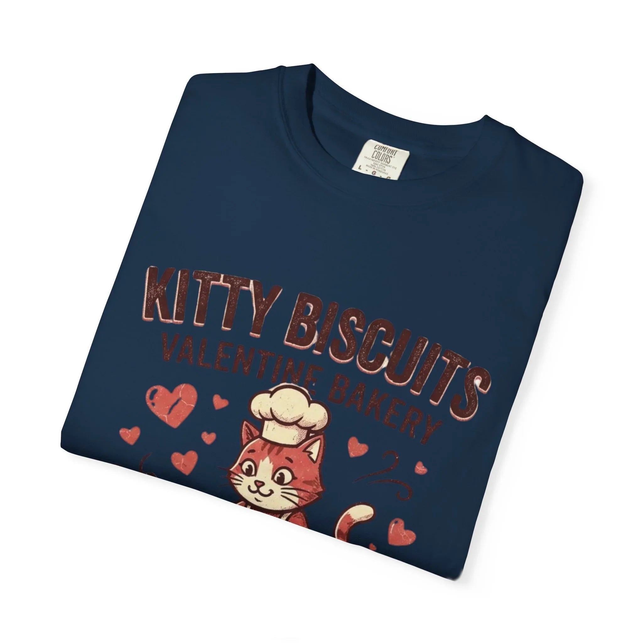 Kitty Biscuits T-Shirt | Valentine Bakery Cat All You Knead Is Love Graphic Tee
