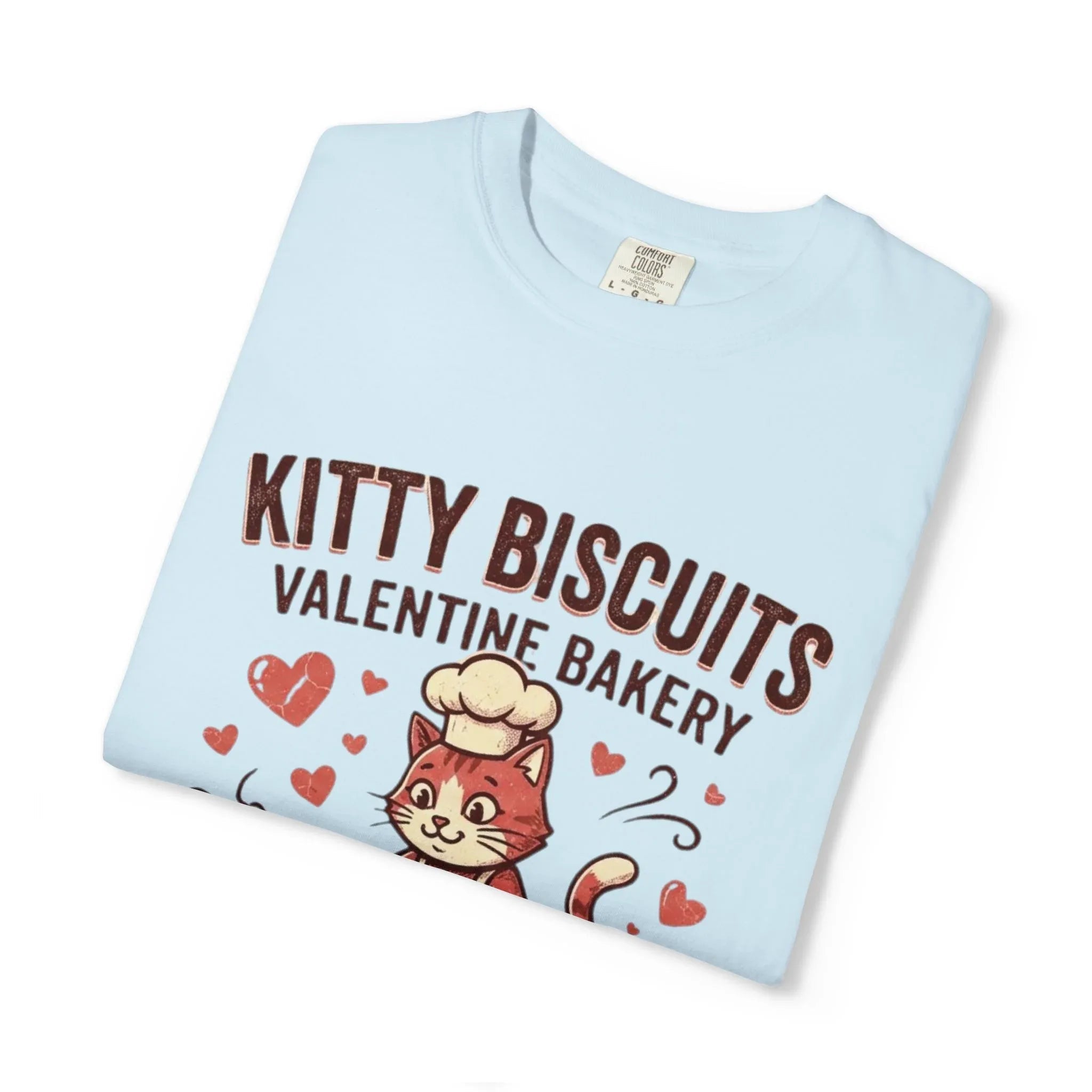 Kitty Biscuits T-Shirt | Valentine Bakery Cat All You Knead Is Love Graphic Tee
