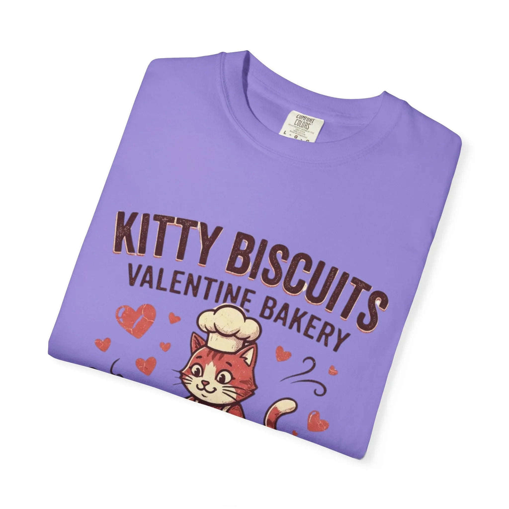 Kitty Biscuits T-Shirt | Valentine Bakery Cat All You Knead Is Love Graphic Tee