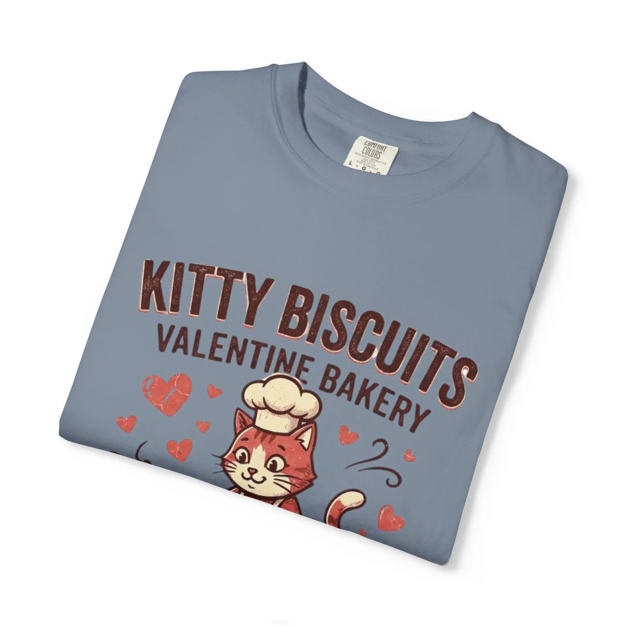 Kitty Biscuits T-Shirt | Valentine Bakery Cat All You Knead Is Love Graphic Tee