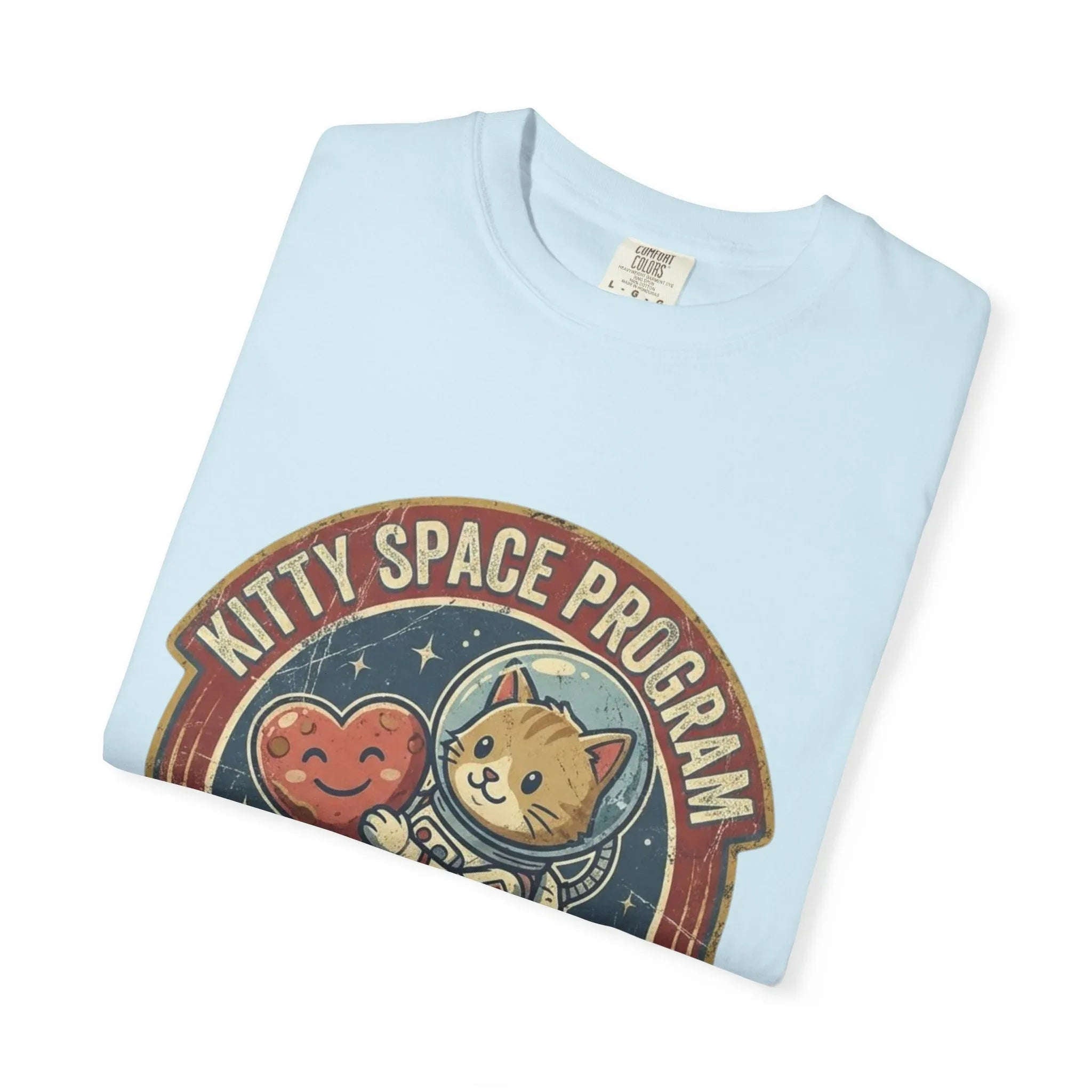Kitty Space Program Im Over the Moon T-Shirt | Vintage Cat Astronaut Graphic Tee | Retro Space Cat Lover Gift Shirt