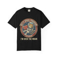 Kitty Space Program Im Over the Moon T-Shirt | Vintage Cat Astronaut Graphic Tee | Retro Space Cat Lover Gift Shirt Black