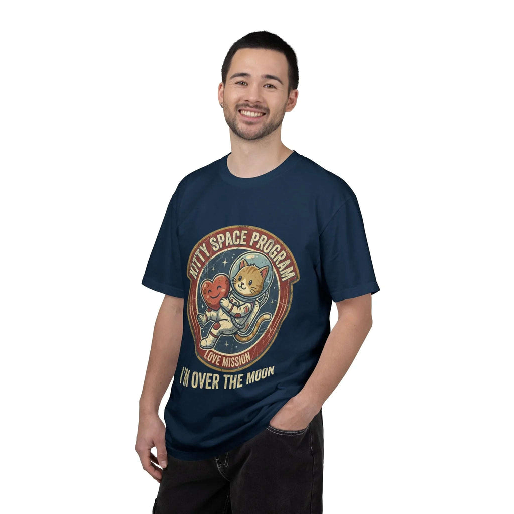 Kitty Space Program Im Over the Moon T-Shirt | Vintage Cat Astronaut Graphic Tee | Retro Space Cat Lover Gift Shirt
