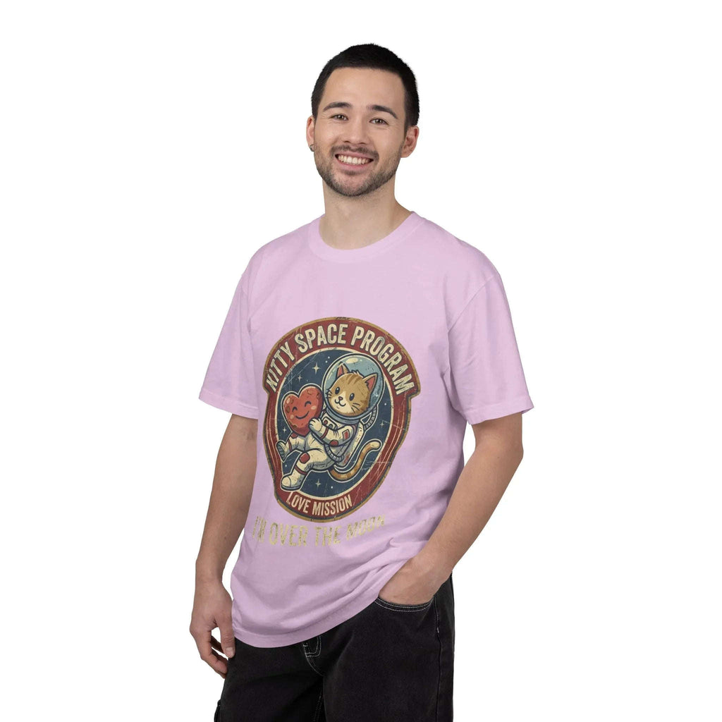 Kitty Space Program Im Over the Moon T-Shirt | Vintage Cat Astronaut Graphic Tee | Retro Space Cat Lover Gift Shirt