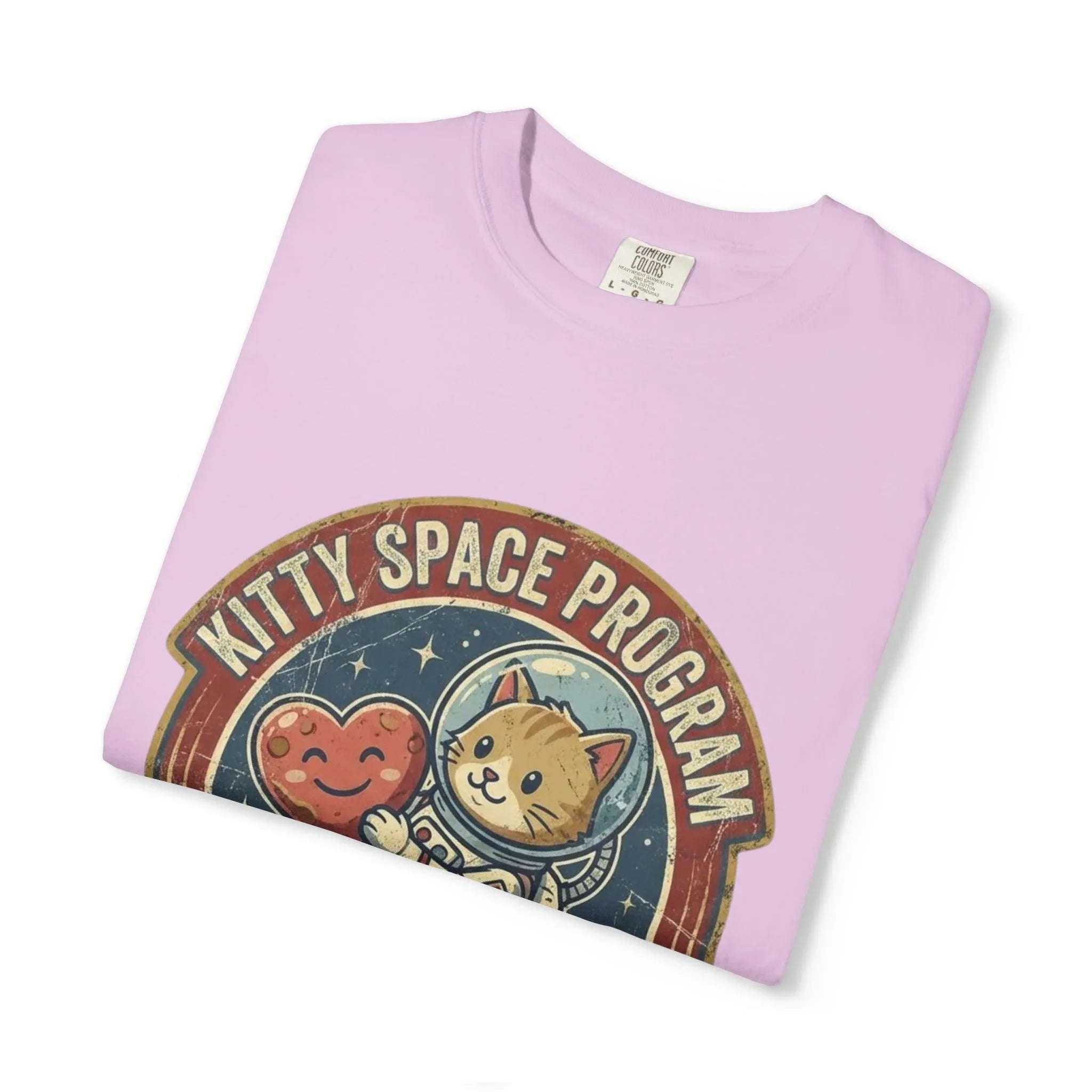 Kitty Space Program Im Over the Moon T-Shirt | Vintage Cat Astronaut Graphic Tee | Retro Space Cat Lover Gift Shirt