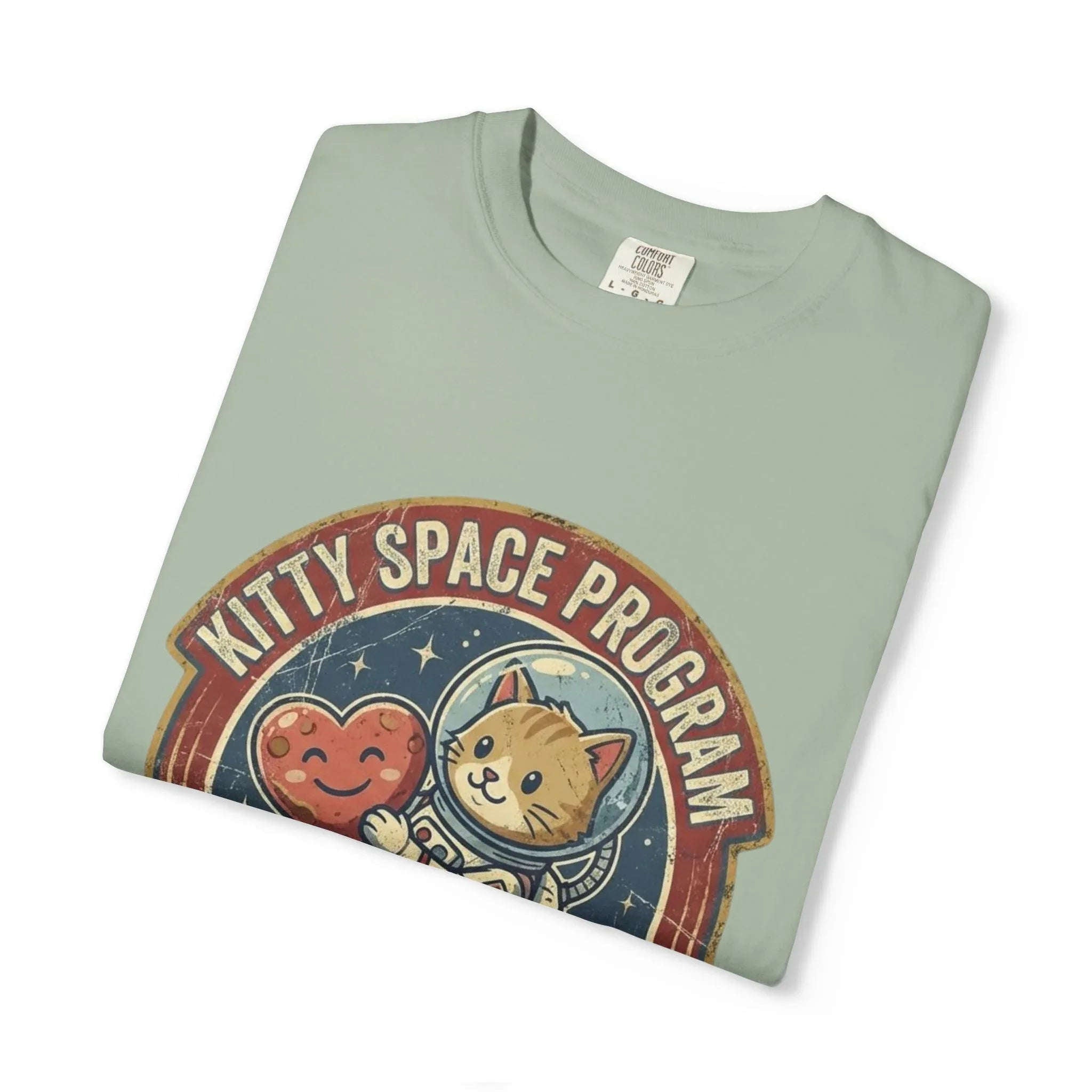 Kitty Space Program Im Over the Moon T-Shirt | Vintage Cat Astronaut Graphic Tee | Retro Space Cat Lover Gift Shirt