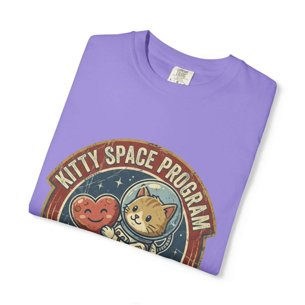Kitty Space Program Im Over the Moon T-Shirt | Vintage Cat Astronaut Graphic Tee | Retro Space Cat Lover Gift Shirt