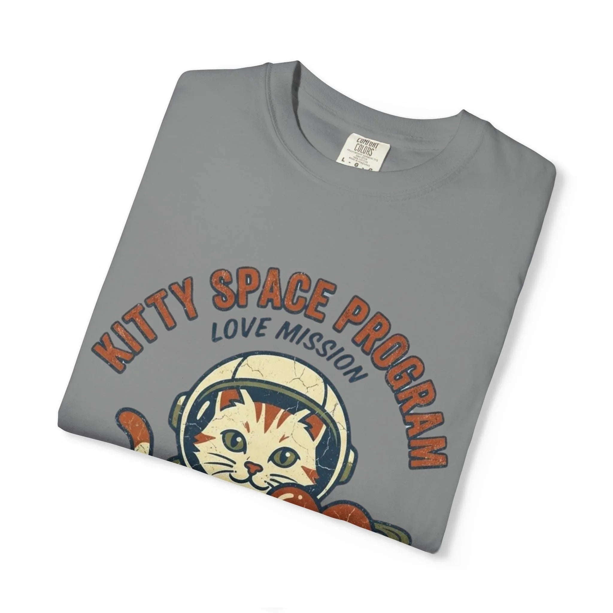 Kitty Space Program T-Shirt | Vintage Astronaut Cat Im Over the Moon Graphic Tee | Retro Space Cat Lover Gift Shirt