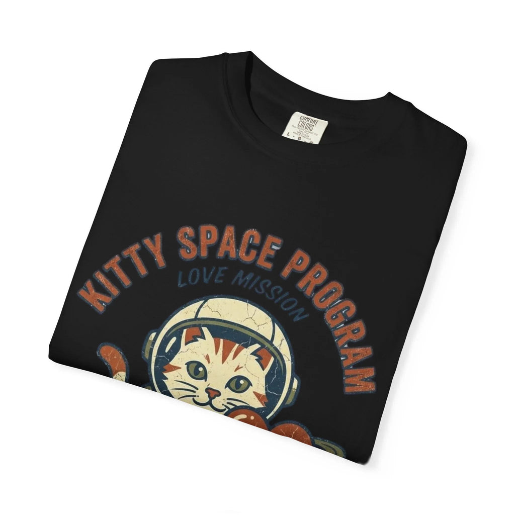 Kitty Space Program T-Shirt | Vintage Astronaut Cat Im Over the Moon Graphic Tee | Retro Space Cat Lover Gift Shirt