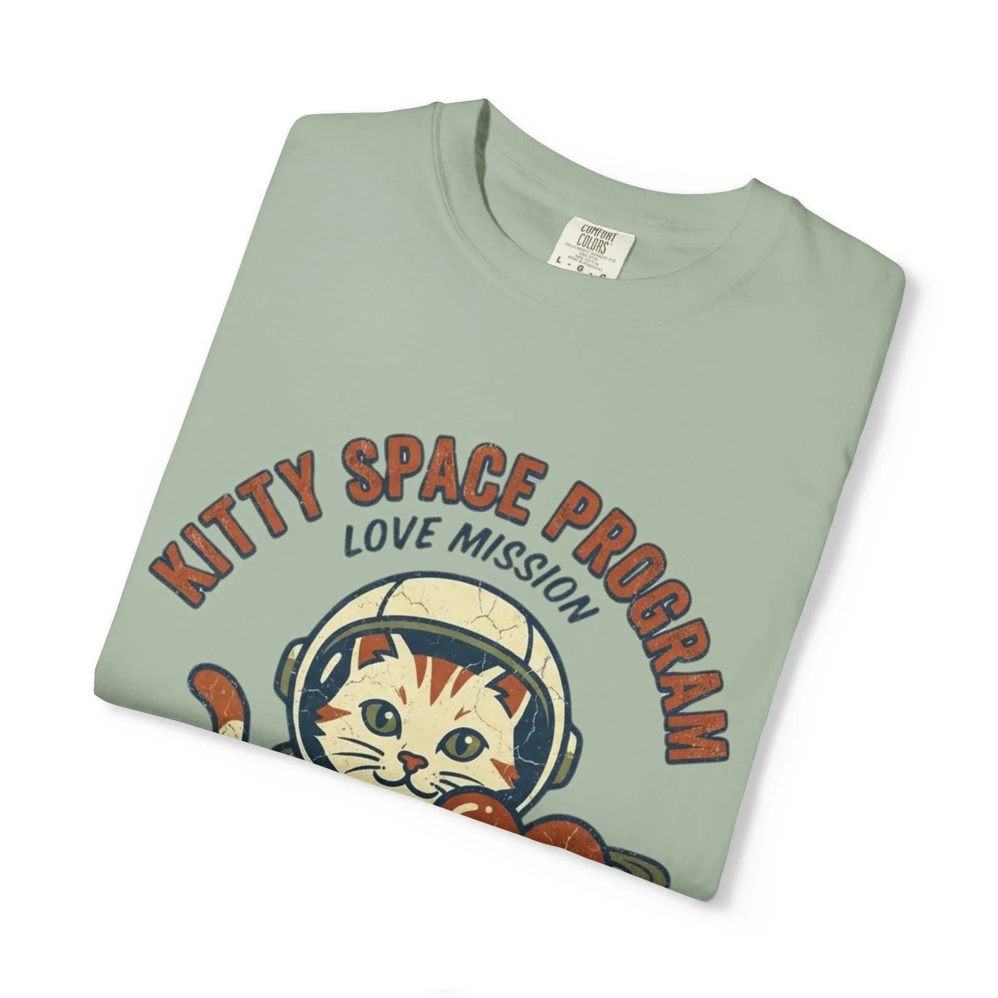 Kitty Space Program T-Shirt | Vintage Astronaut Cat Im Over the Moon Graphic Tee | Retro Space Cat Lover Gift Shirt