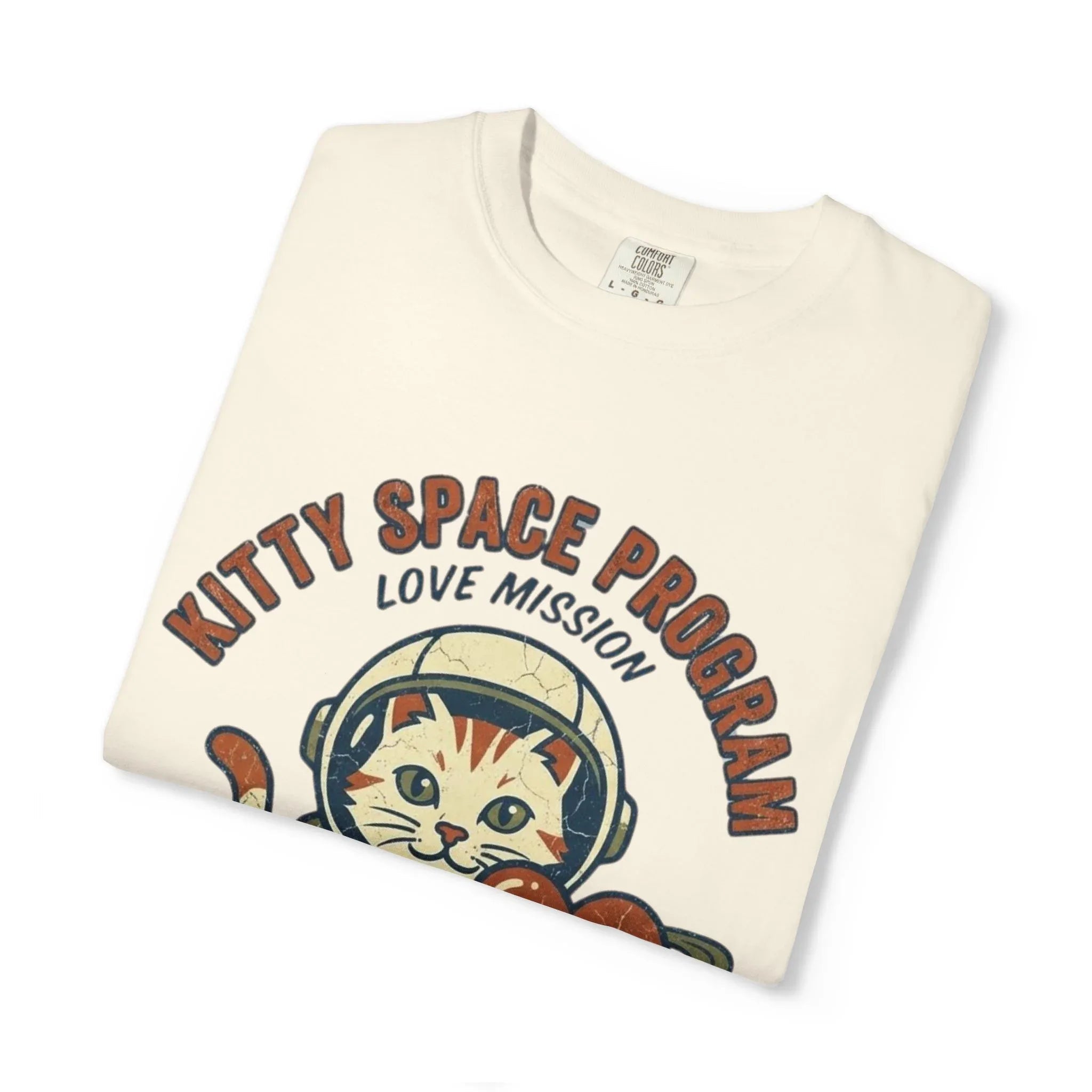 Kitty Space Program T-Shirt | Vintage Astronaut Cat Im Over the Moon Graphic Tee | Retro Space Cat Lover Gift Shirt