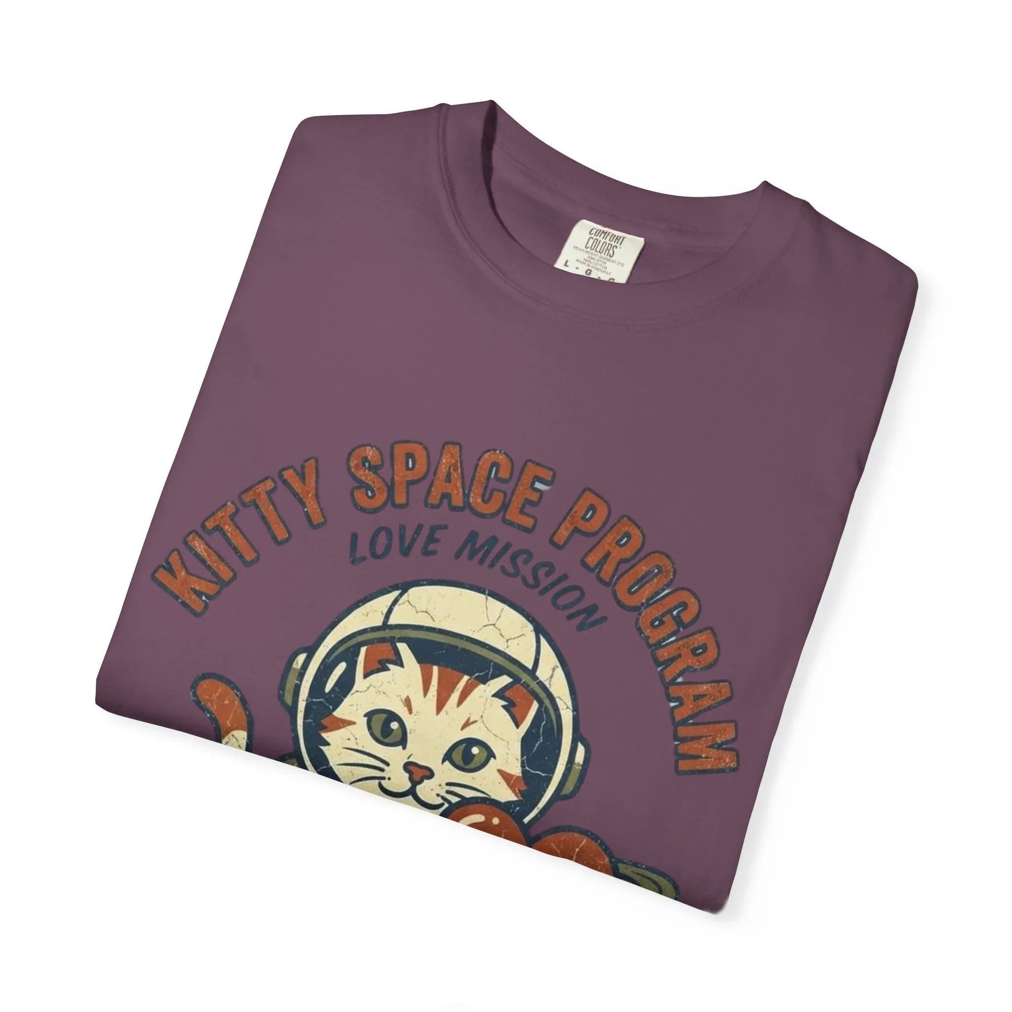 Kitty Space Program T-Shirt | Vintage Astronaut Cat Im Over the Moon Graphic Tee | Retro Space Cat Lover Gift Shirt