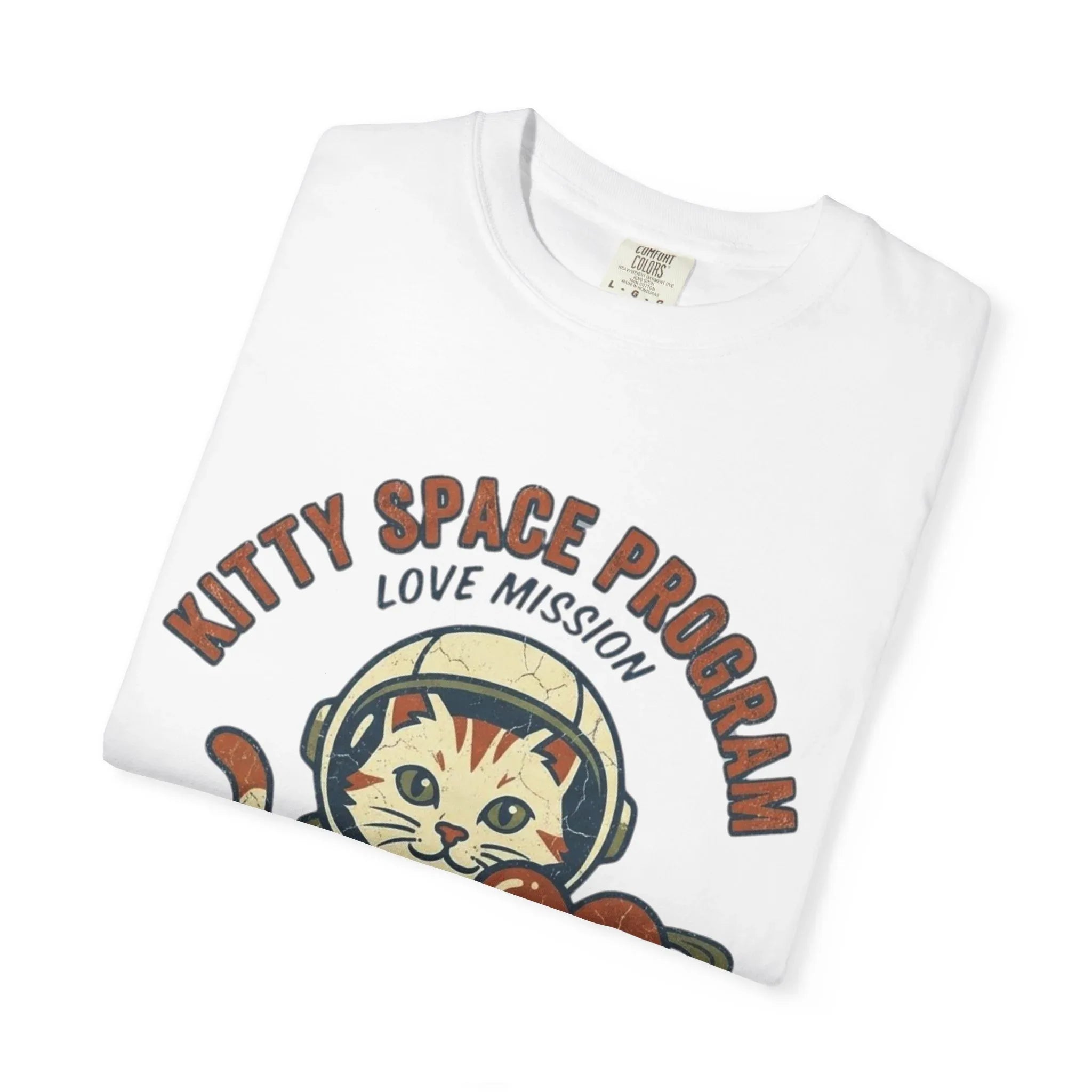 Kitty Space Program T-Shirt | Vintage Astronaut Cat Im Over the Moon Graphic Tee | Retro Space Cat Lover Gift Shirt