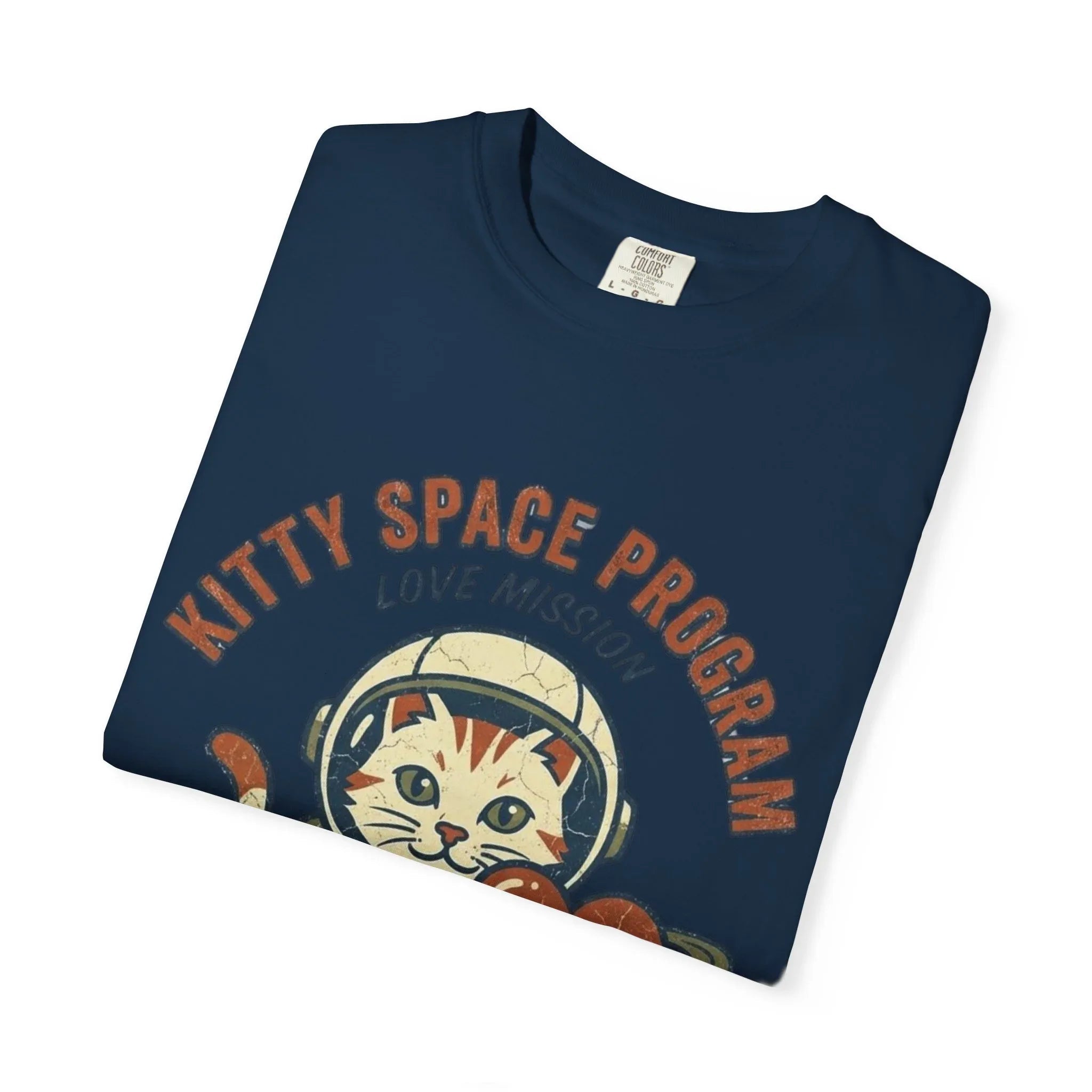 Kitty Space Program T-Shirt | Vintage Astronaut Cat Im Over the Moon Graphic Tee | Retro Space Cat Lover Gift Shirt