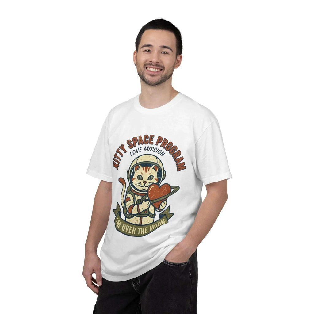 Kitty Space Program T-Shirt | Vintage Astronaut Cat Im Over the Moon Graphic Tee | Retro Space Cat Lover Gift Shirt