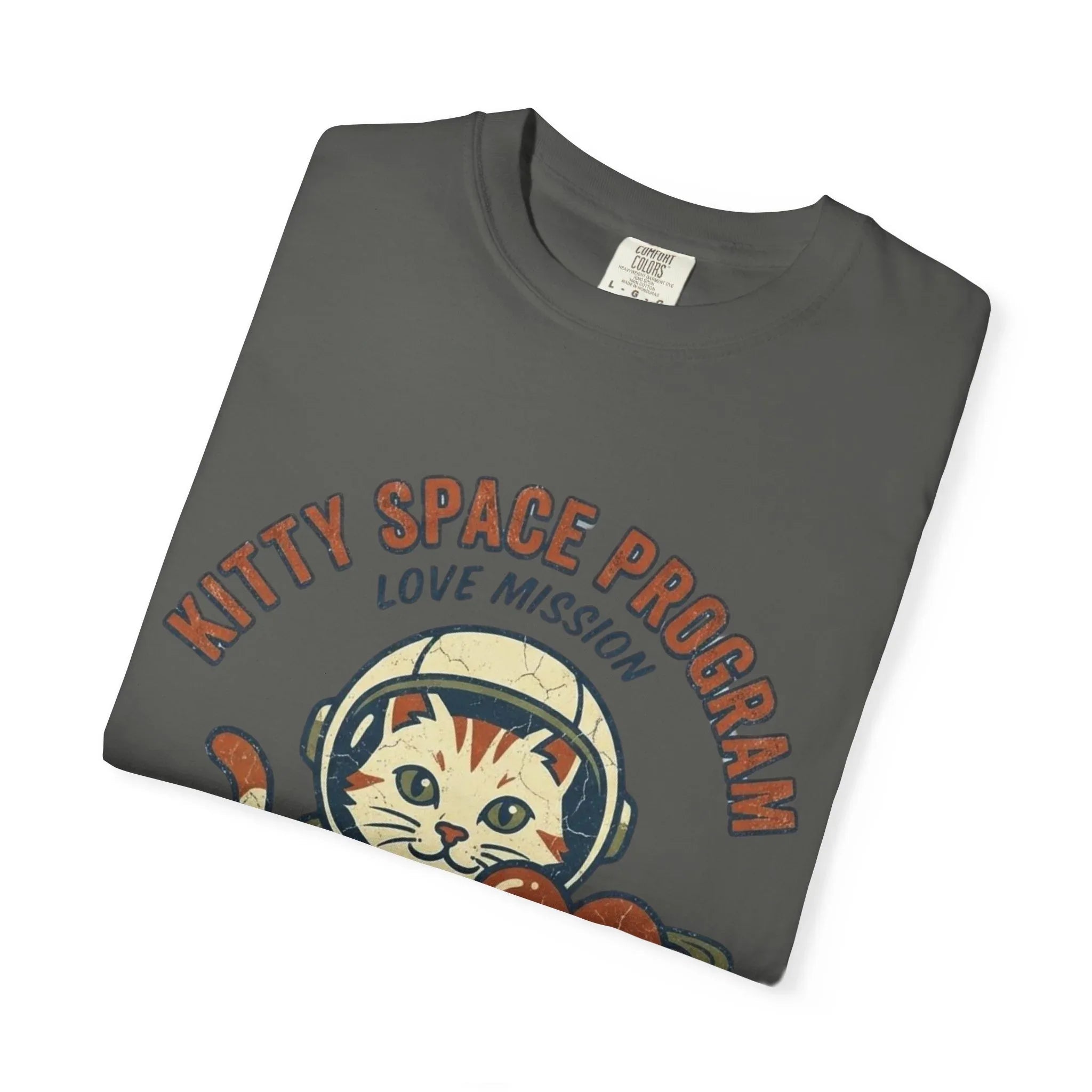 Kitty Space Program T-Shirt | Vintage Astronaut Cat Im Over the Moon Graphic Tee | Retro Space Cat Lover Gift Shirt