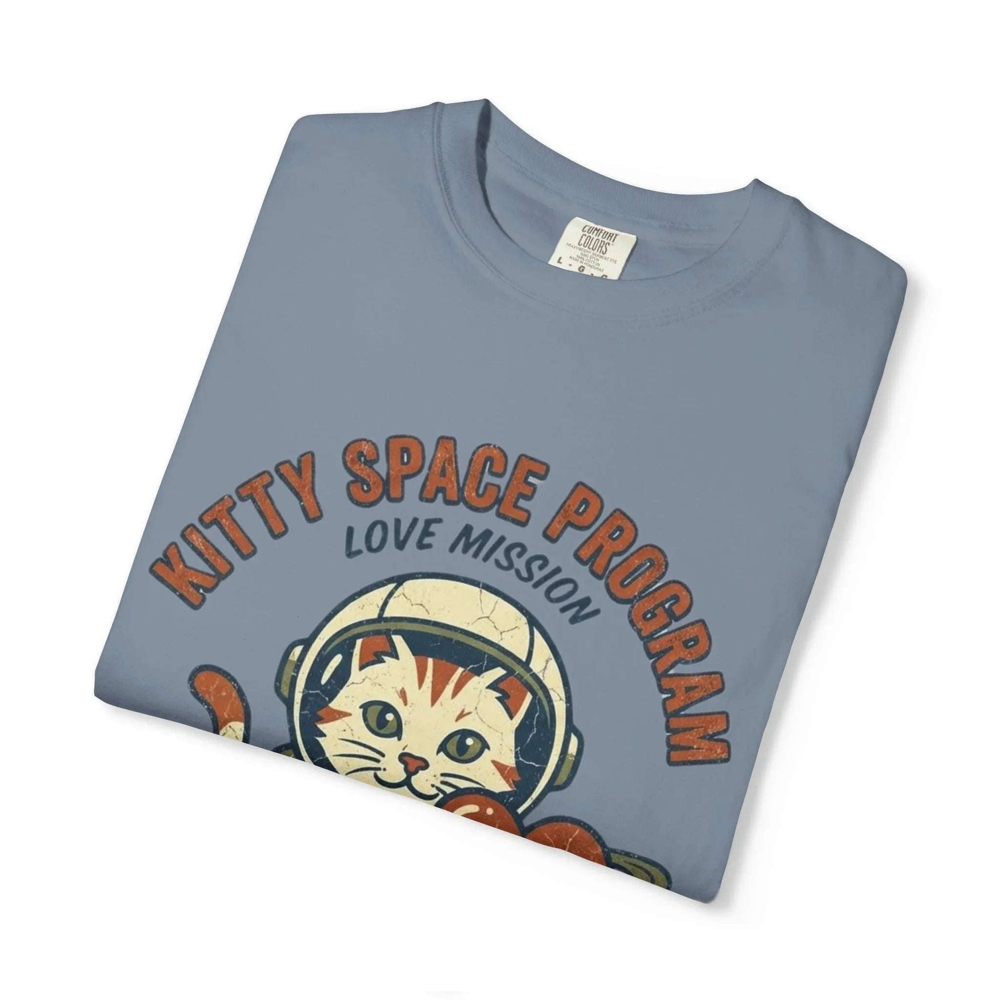 Kitty Space Program T-Shirt | Vintage Astronaut Cat Im Over the Moon Graphic Tee | Retro Space Cat Lover Gift Shirt