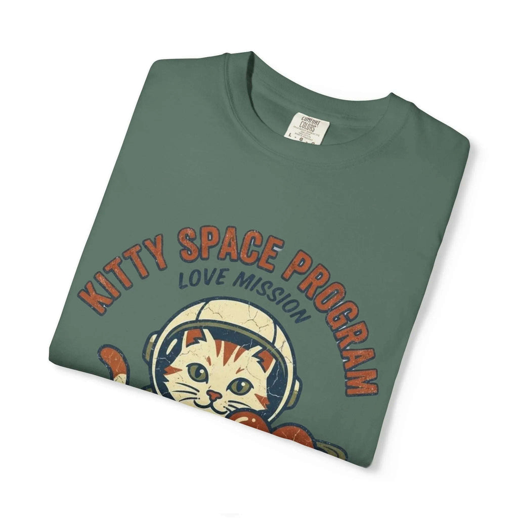 Kitty Space Program T-Shirt | Vintage Astronaut Cat Im Over the Moon Graphic Tee | Retro Space Cat Lover Gift Shirt