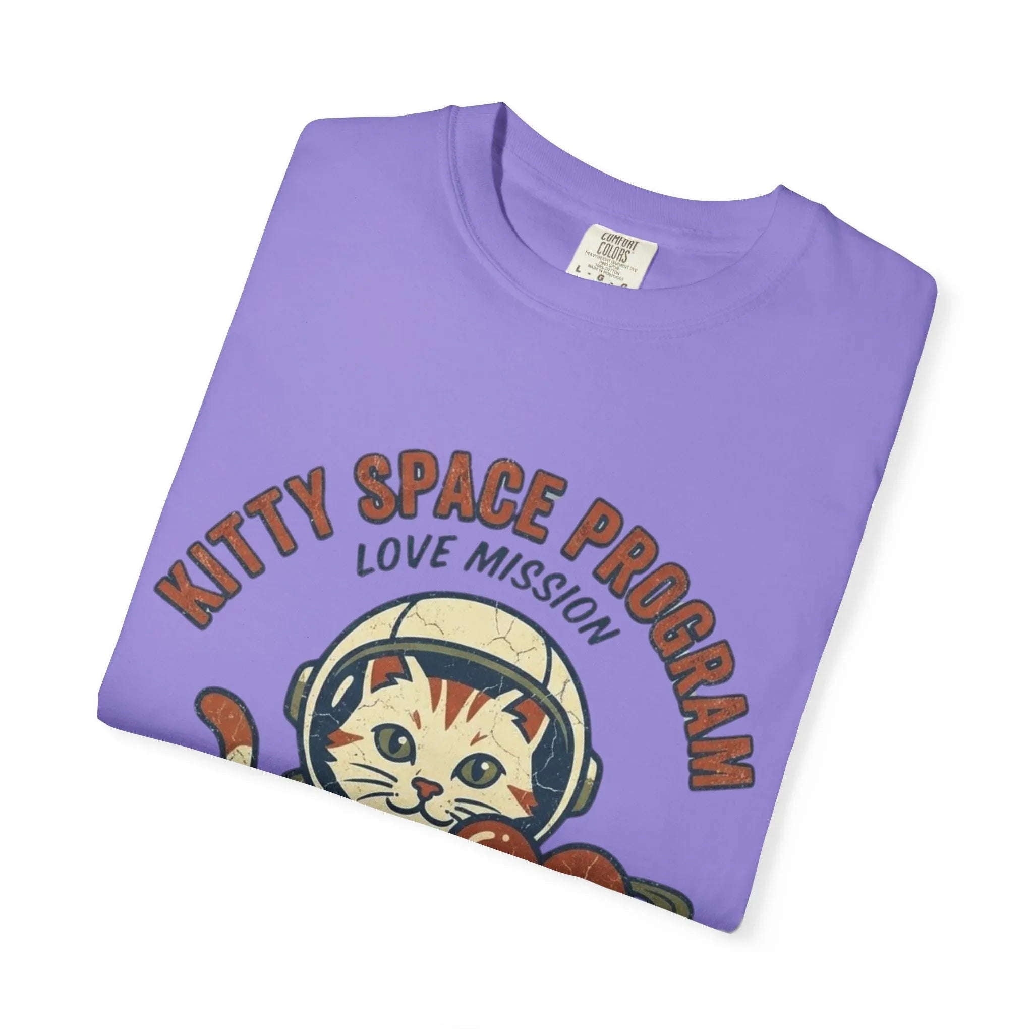 Kitty Space Program T-Shirt | Vintage Astronaut Cat Im Over the Moon Graphic Tee | Retro Space Cat Lover Gift Shirt