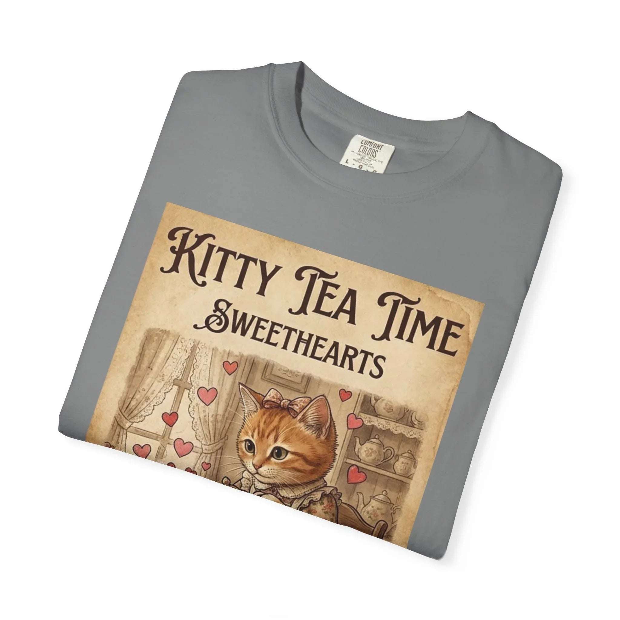 Kitty Tea Time T-Shirt | Vintage Cat Youre My Cup of Tea Graphic Tee | Retro Cozy Cat Lover Gift Shirt
