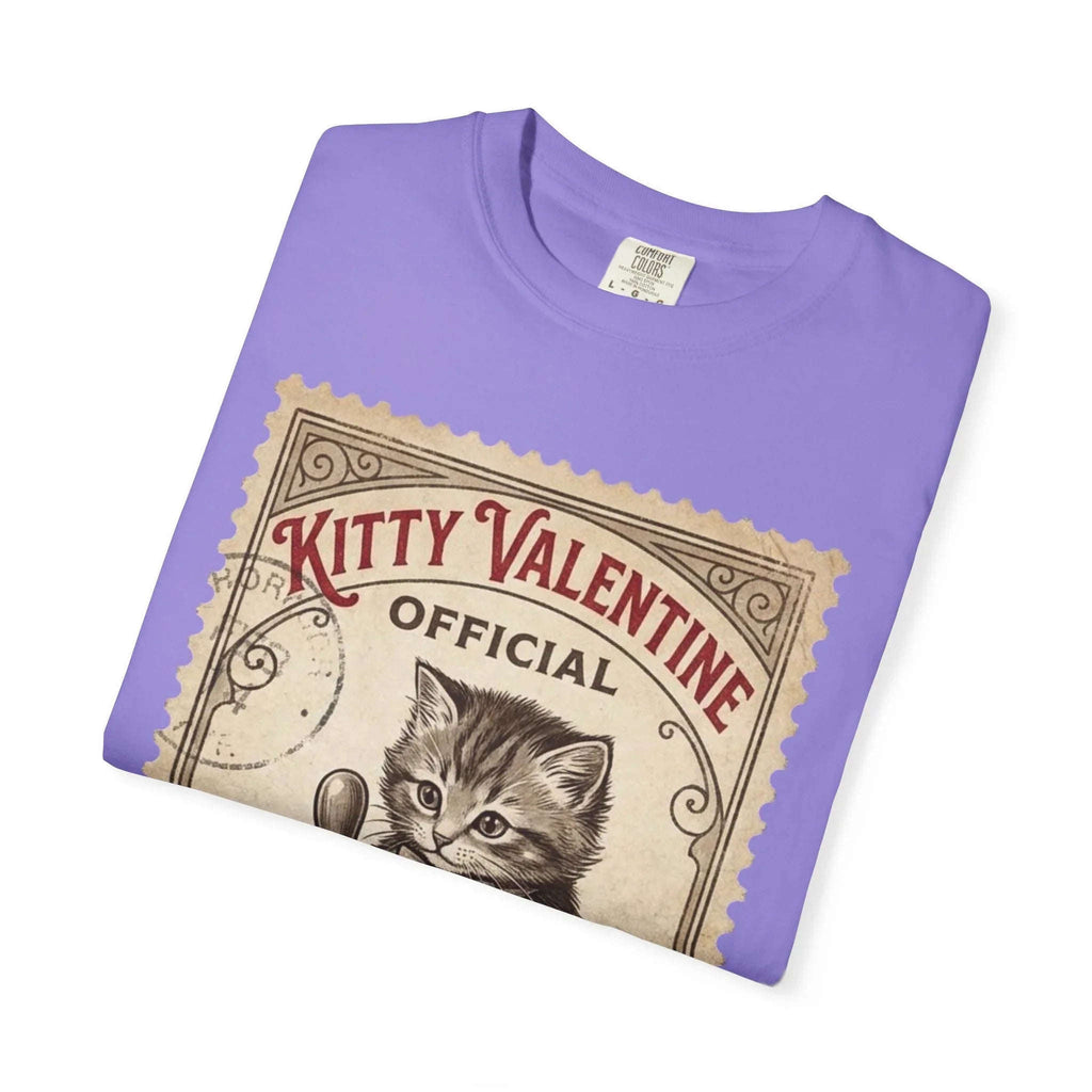 Kitty Valentine Official Approved T-Shirt | Vintage Kitten Stamp Graphic Tee | Retro Valentine Cat Lover Gift Shirt