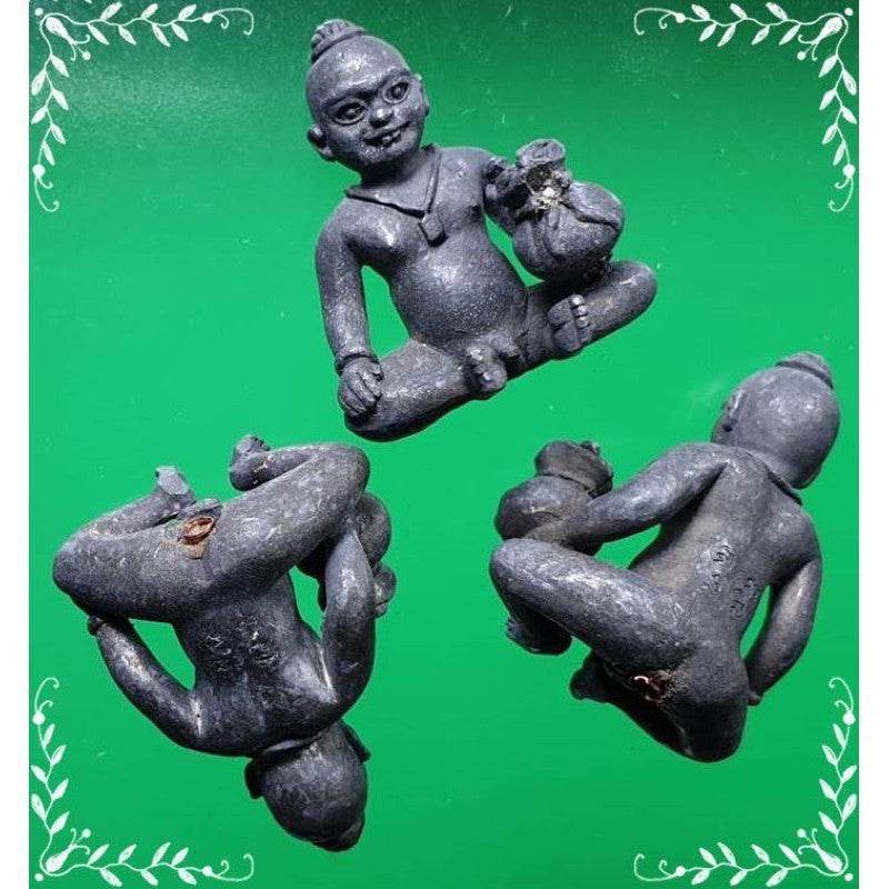 Kuman Chao Sua Noi rich guardian talisman statue in various angles showcasing intricate details