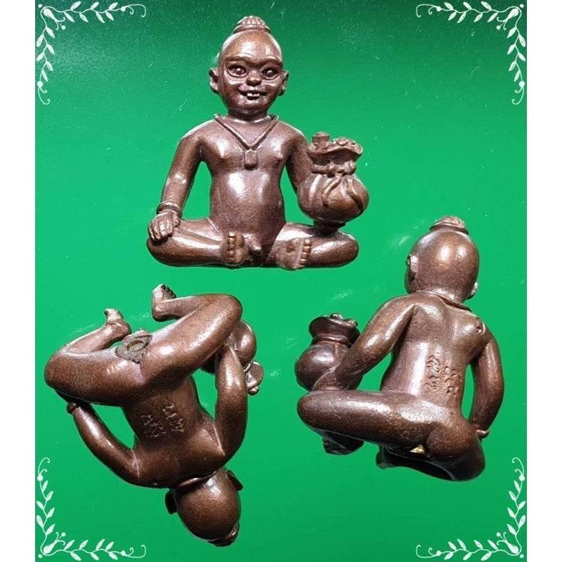 Kuman Chao Sua Noi Amulet - Rich Guardian Talisman for Wealth and Protection Portable size black