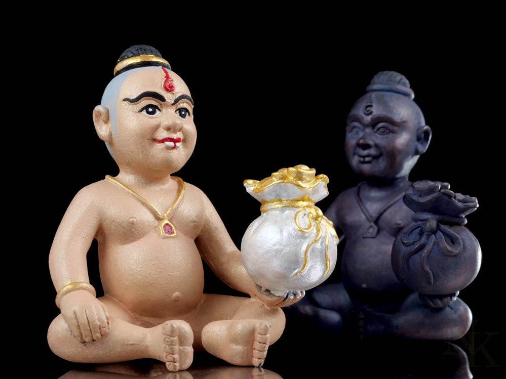 Kuman Chao Sua Noi rich guardian talisman figurines in various colors for spiritual protection and luck