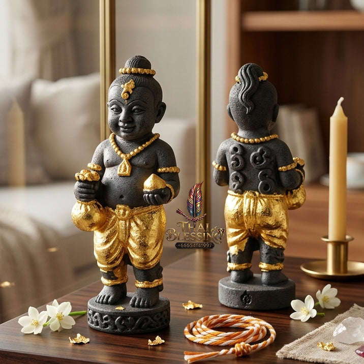 ✨ "Kuman Ngoen Lai Ma" (Money-Flowing Golden Kuman Boy) - Gold-Foil Covered Samrit Bronze Edition The Sovereign Masterpiece of Wealth Attraction, Unstoppable Trade Prosperity, and Fortunate Blessings! Thai Blessing Co By RURUECHA