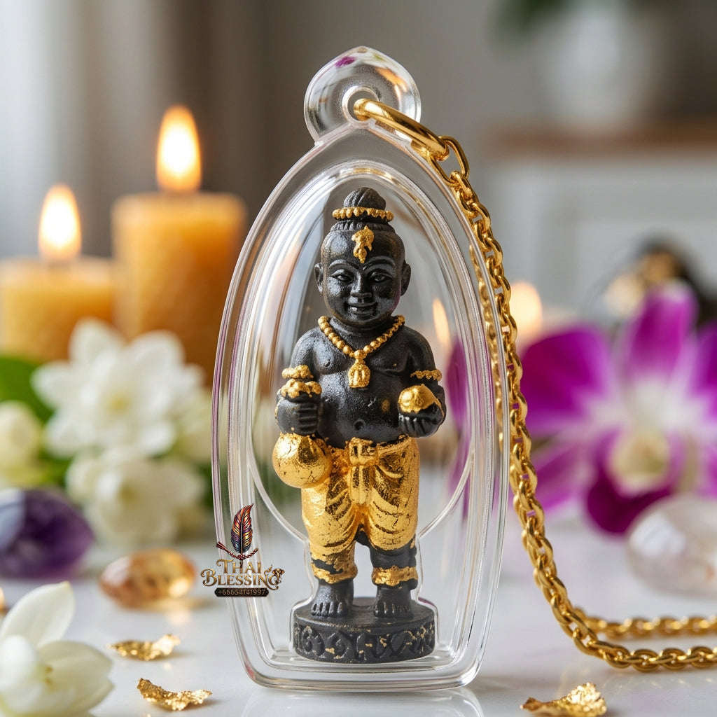 ✨ "Kuman Ngoen Lai Ma" (Money-Flowing Golden Kuman Boy) - Gold-Foil Covered Samrit Bronze Edition The Sovereign Masterpiece of Wealth Attraction, Unstoppable Trade Prosperity, and Fortunate Blessings! Thai Blessing Co By RURUECHA
