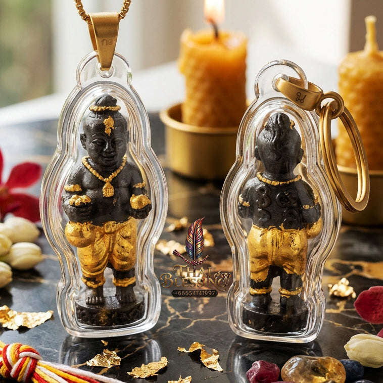 ✨ "Kuman Ngoen Lai Ma" (Money-Flowing Golden Kuman Boy) - Gold-Foil Covered Samrit Bronze Edition The Sovereign Masterpiece of Wealth Attraction, Unstoppable Trade Prosperity, and Fortunate Blessings! Thai Blessing Co By RURUECHA