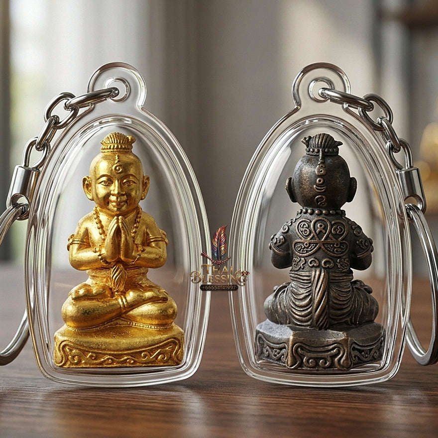✨ Kuman Phrai Sitthi Chok Nuea Samrit Chup Thong Gold-Plated Wealth-Drawing Phrai Child Spirit - Supreme Financial Prosperity, Commerce, & Infinite Sustenance Thai Blessing Co By RURUECHA