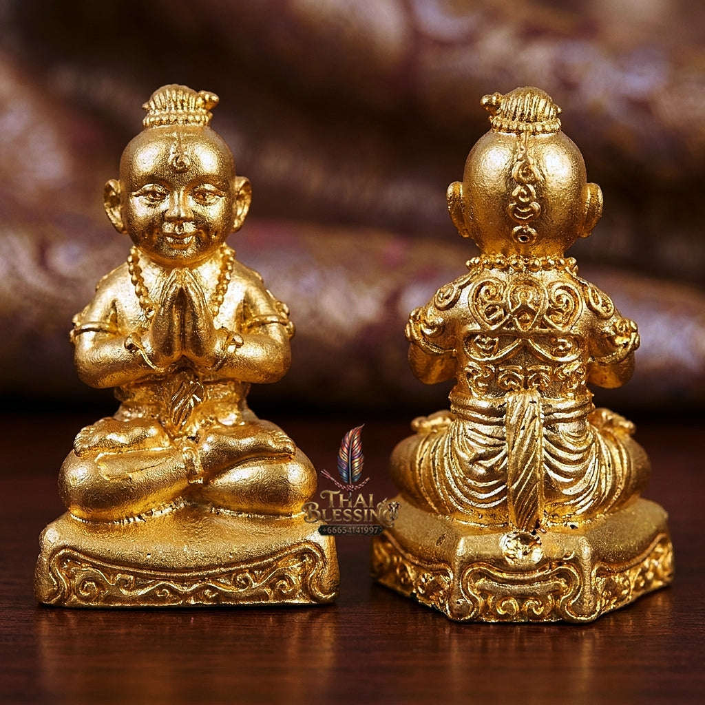 ✨ Kuman Phrai Sitthi Chok Nuea Samrit Chup Thong Gold-Plated Wealth-Drawing Phrai Child Spirit - Supreme Financial Prosperity, Commerce, & Infinite Sustenance Thai Blessing Co By RURUECHA